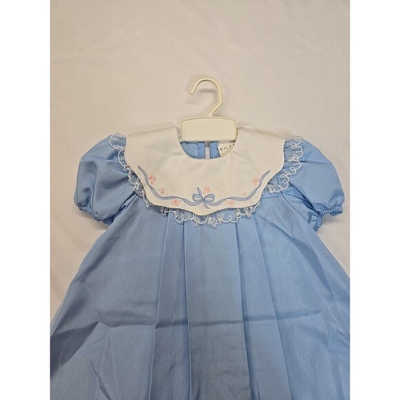 Vintage RUTH OF CAROLINA Girls Dress Sz T4 Short Sleeve Baby Blue USA **READ** - Picture 2 of 15
